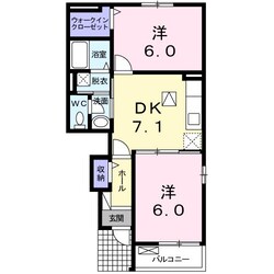 エヴァーグリ―ン植野Ｃの物件間取画像